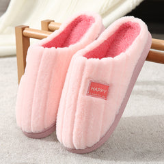 Plush Rabbit Fur Slippers – Cozy Warm Home Slippers for Women & Men