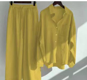 Seattle Cotton Linen Two-Piece Set – Cropped Top & Pants for Effortless Style