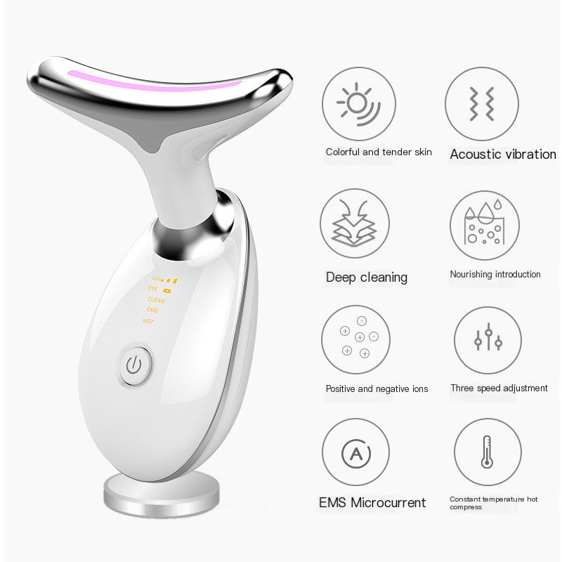 EMS Microcurrent Neck & Face Lifting Device – Anti-Aging Skin Tightening Tool