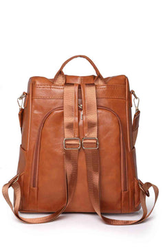Marcy Convertible Leather Backpack – Women's Luxury Multi-Pocket Bag