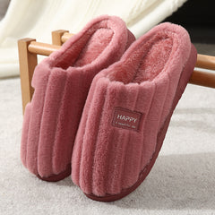 Plush Rabbit Fur Slippers – Cozy Warm Home Slippers for Women & Men