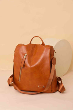 Marcy Convertible Leather Backpack – Women's Luxury Multi-Pocket Bag