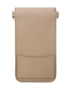 Boho Leather Crossbody Phone Bag – Tan