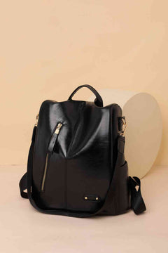 Marcy Convertible Leather Backpack – Women's Luxury Multi-Pocket Bag