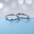 Blue Crystal Band Ring – Minimalist Adjustable Silver Ring