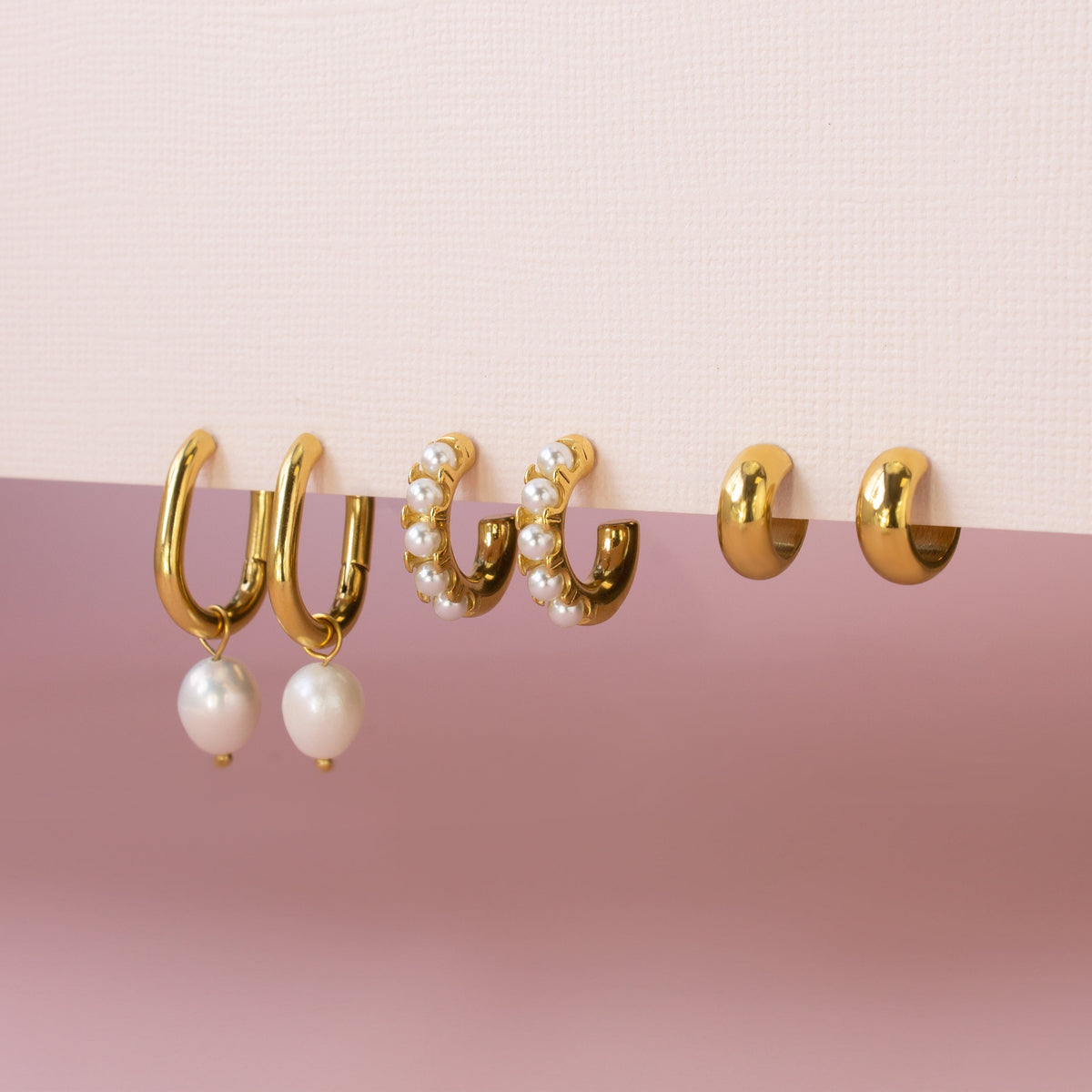 Gracie Pearl Hoop Earrings