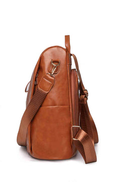 Marcy Convertible Leather Backpack – Women's Luxury Multi-Pocket Bag