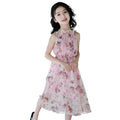 Girls' Bohemian Floral Maxi Dress – Lightweight Beach Summer Dress