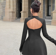 Backless High-Waist A-Line Mini Dress
