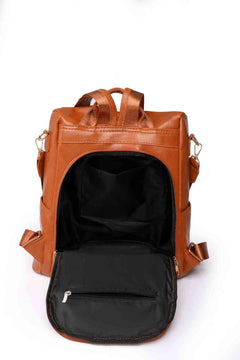 Marcy Convertible Leather Backpack – Women's Luxury Multi-Pocket Bag