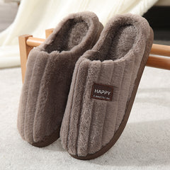 Plush Rabbit Fur Slippers – Cozy Warm Home Slippers for Women & Men