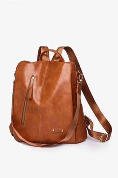 Marcy Convertible Leather Backpack – Women's Luxury Multi-Pocket Bag