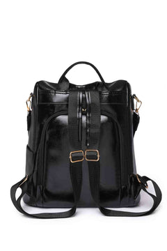 Marcy Convertible Leather Backpack – Women's Luxury Multi-Pocket Bag