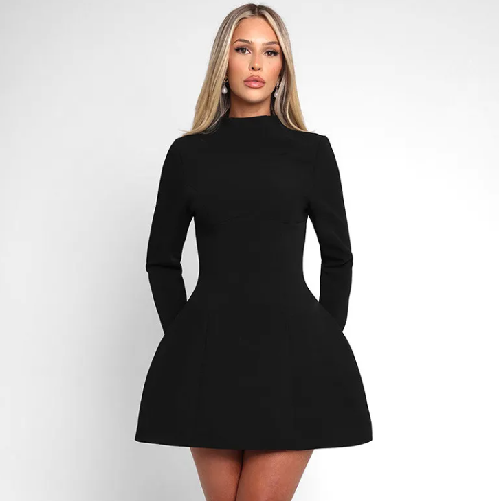 Backless High-Waist A-Line Mini Dress