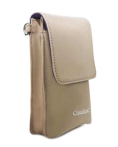 Boho Leather Crossbody Phone Bag – Tan